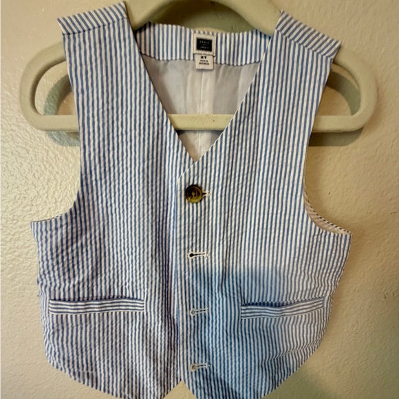 Janie and Jack Boy’s Seersucker Blue 2T 3 piece suit $241 Blazer, Pants, Vest - Picture 4 of 14